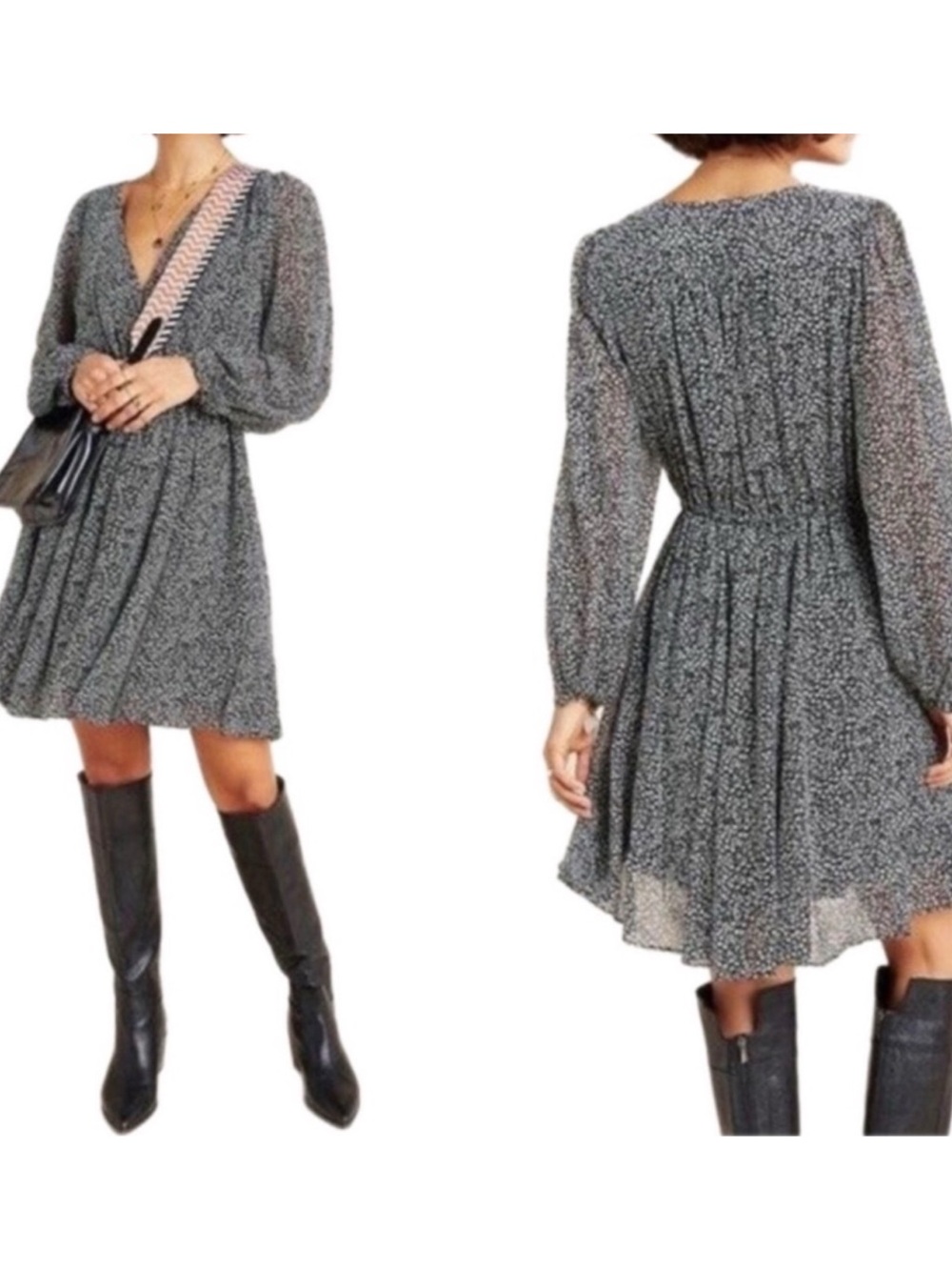 Maeve Anthropologie Carolyn V Neck Mini Dress